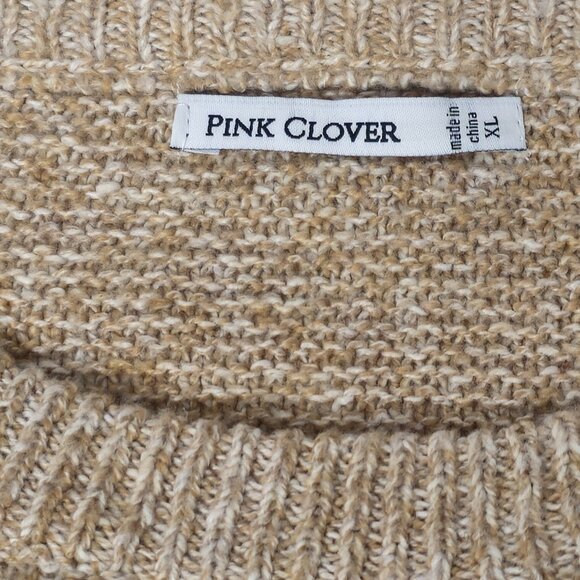 Pink Clover Women's Beige Long Sleeve Knit Sweater Size X-Large - Picture 9 of 14